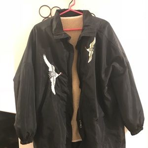 Japanese embroidery style coat. W removable liner